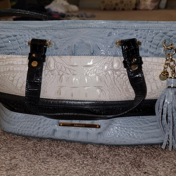 Brahmin Mini Asher Croc Embossed Leather Handbag Purse • Rare Color • Like New - Picture 14 of 16
